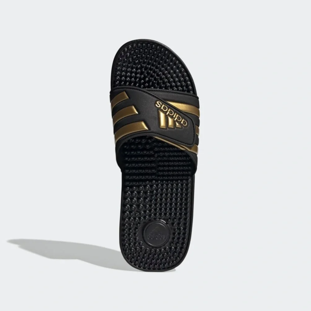 NWOT Adidas Men’s ADISSAGE Comfort Slides in Black & Gold EG6517 Size 6